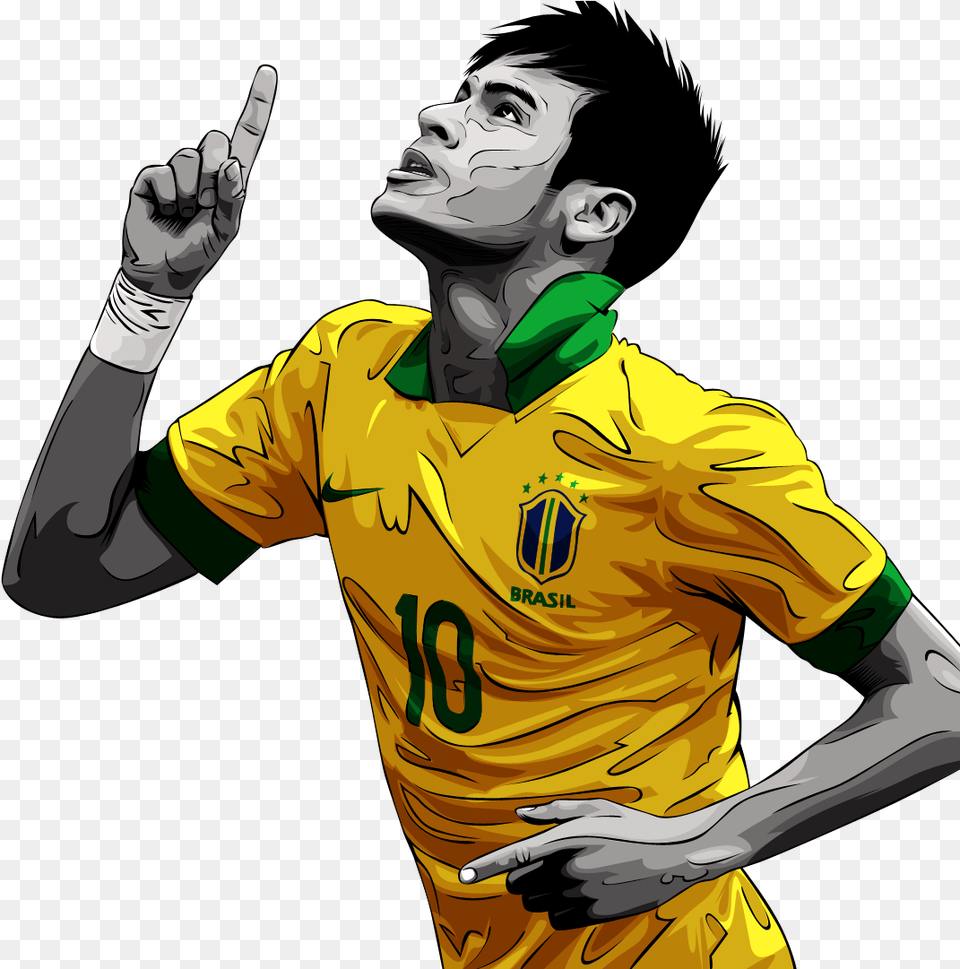 Neymar Drawing Support Brazil World Cup 2018, Body Part, Clothing, Shirt, Finger Png Image