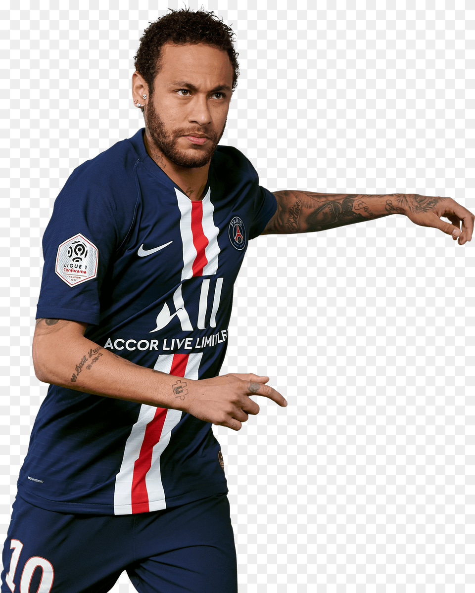 Neymar Football Render Neymar Psg 2020, Tattoo, T-shirt, Body Part, Clothing Free Transparent Png