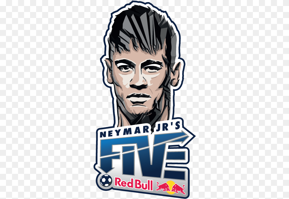 Neymar Jr Five Red Bull, Adult, Poster, Person, Man Free Png Download