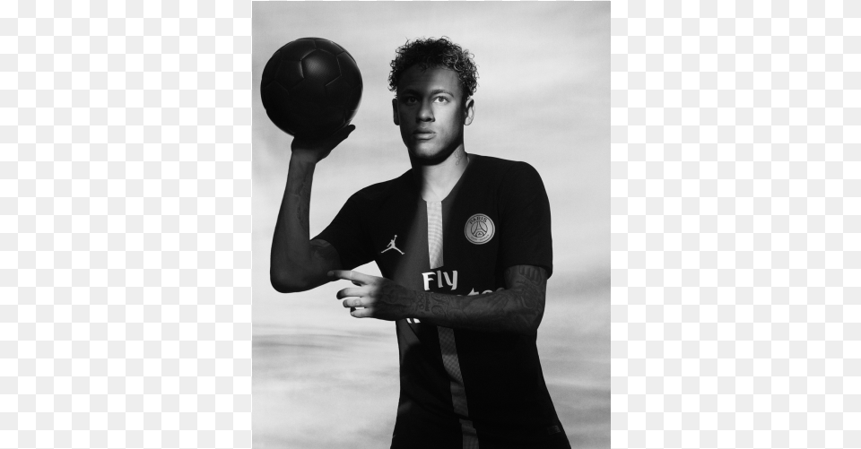 Neymar Jr Psg New Kit Jordan, T-shirt, Person, Soccer, Soccer Ball Free Png