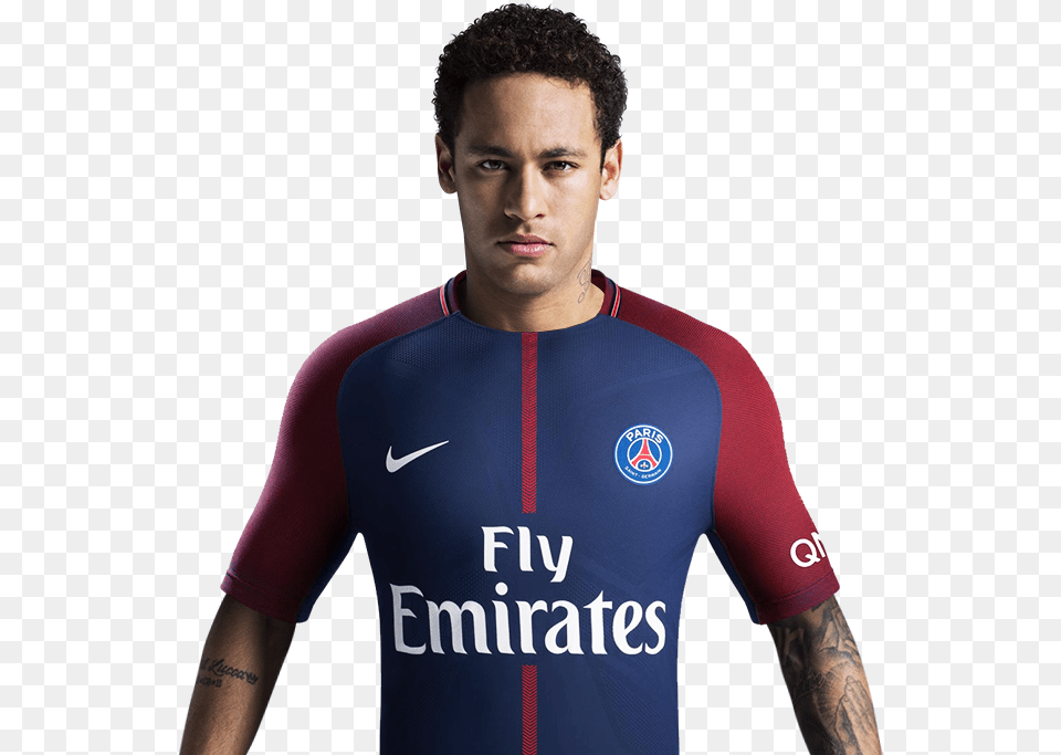 Neymar Paris Saint Germain, Shirt, Clothing, Person, Neck Free Transparent Png