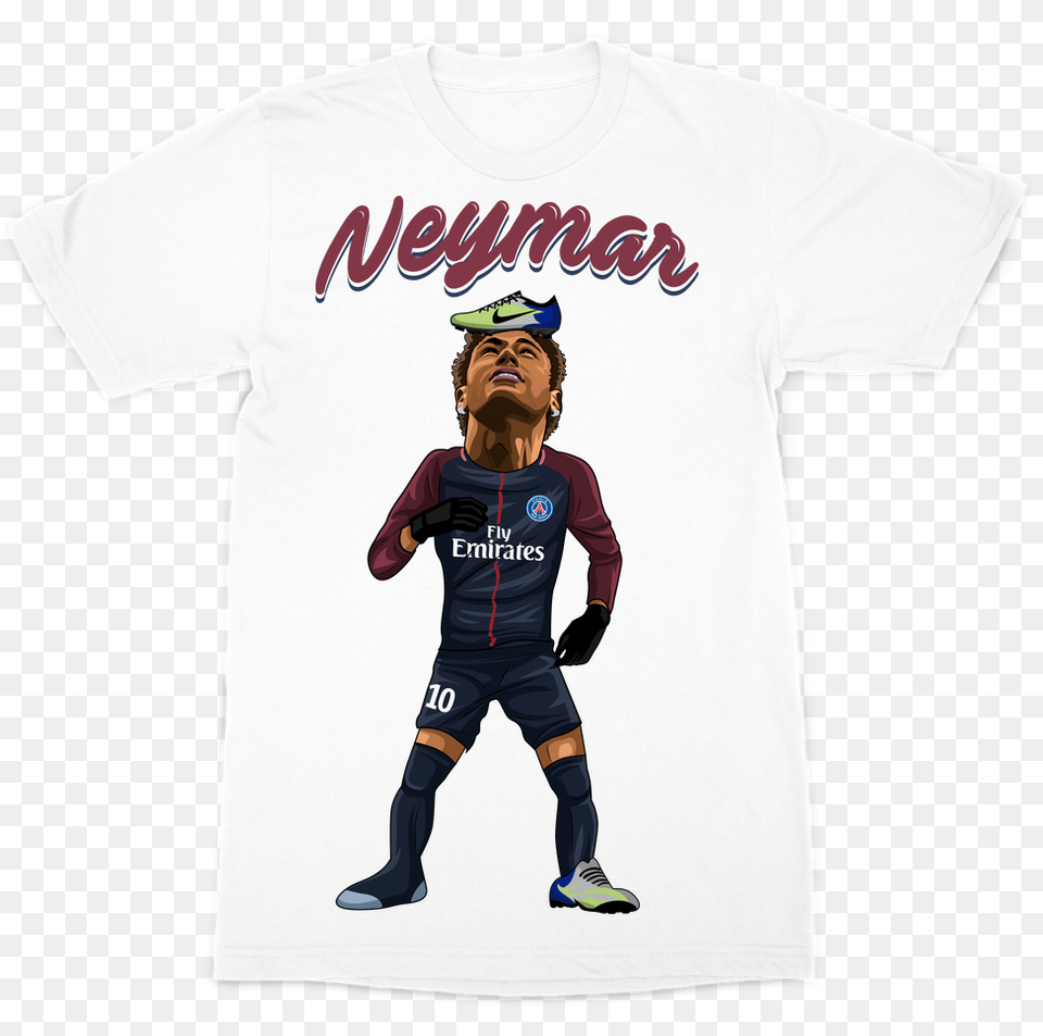 Neymar Premium Sublimation Adult T Shirt Active Shirt, T-shirt, Clothing, Person, Male Free Png