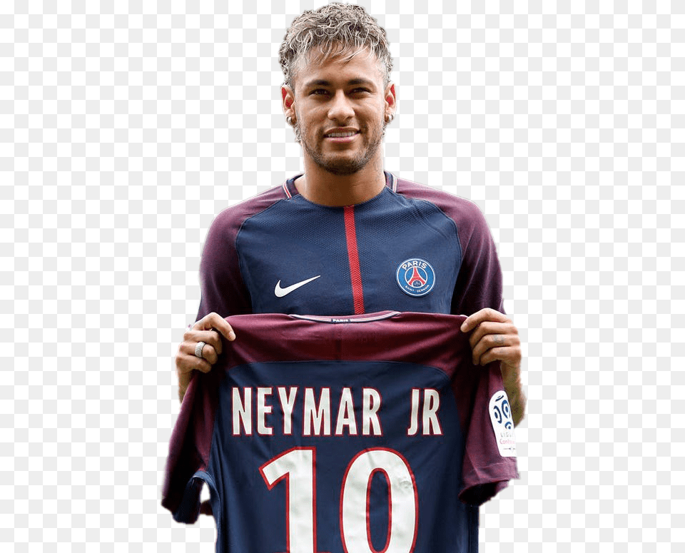 Neymar Transparent Image Neymar Psg Signing, Clothing, Shirt, Face, Head Free Png