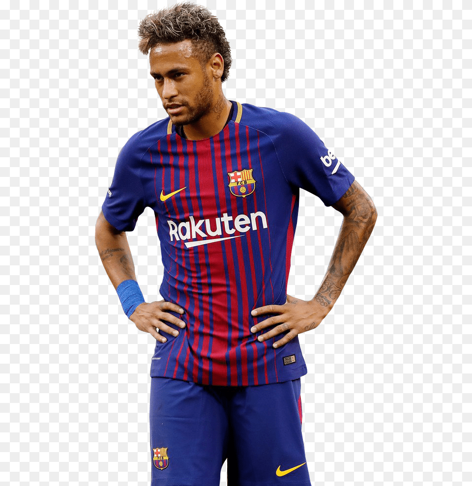 Neymarrender Neymar Barcelona 2017, Shirt, Clothing, Person, Man Free Transparent Png