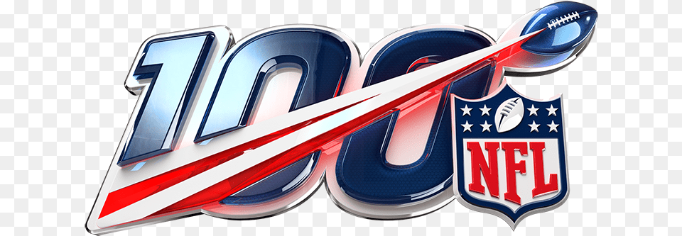 Nfl 100 Logo, Emblem, Symbol, Text Png Image