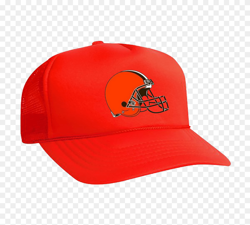 Nfl Browns Logo Orange Printed Hat, Baseball Cap, Cap, Clothing, Hardhat Png Image