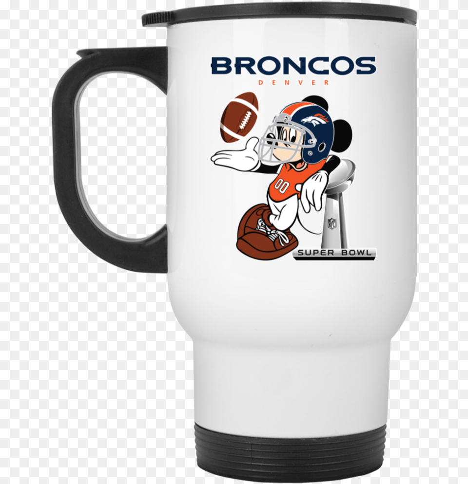 Nfl Denver Broncos Mickey Mouse Super Bowl Football Mug, Cup, Baby, Person, Helmet Free Png Download