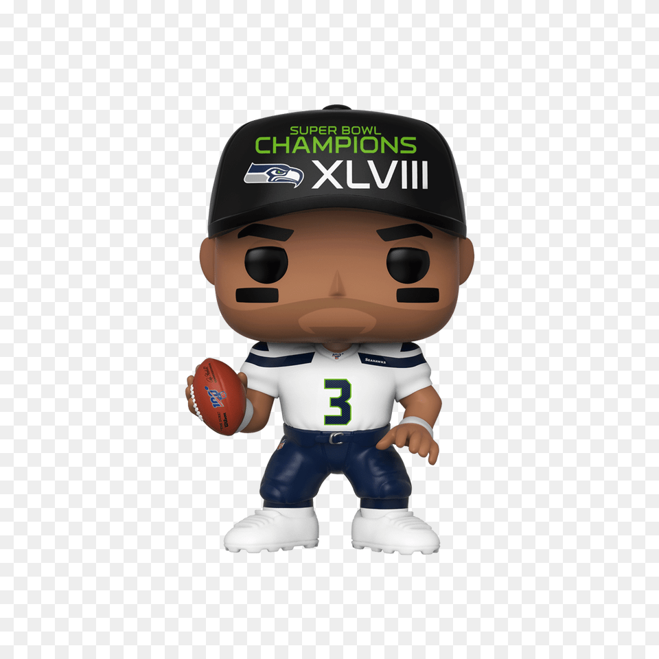 Nfl Football Russel Wilson Seattle Seahawks Super Bowl Funko Pop Nfl, Baby, Person, Face, Head Free Png