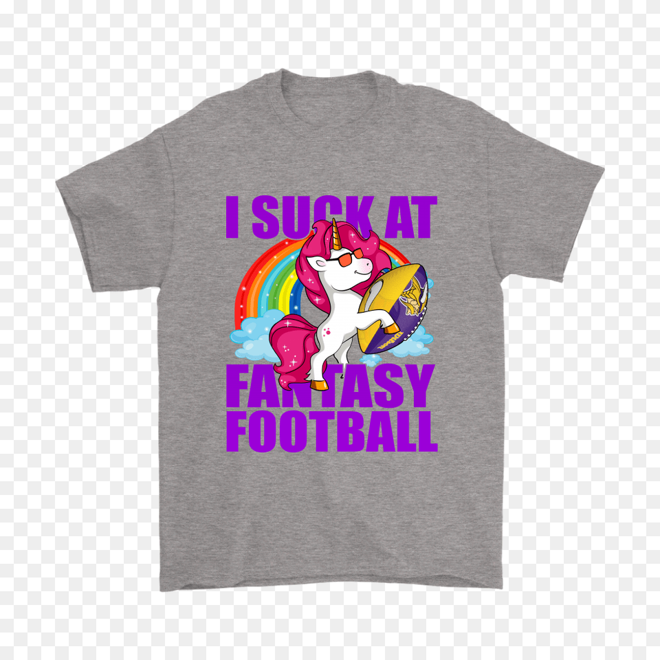 Nfl Minnesota Vikings Unicorn I Suck, Clothing, T-shirt Png Image