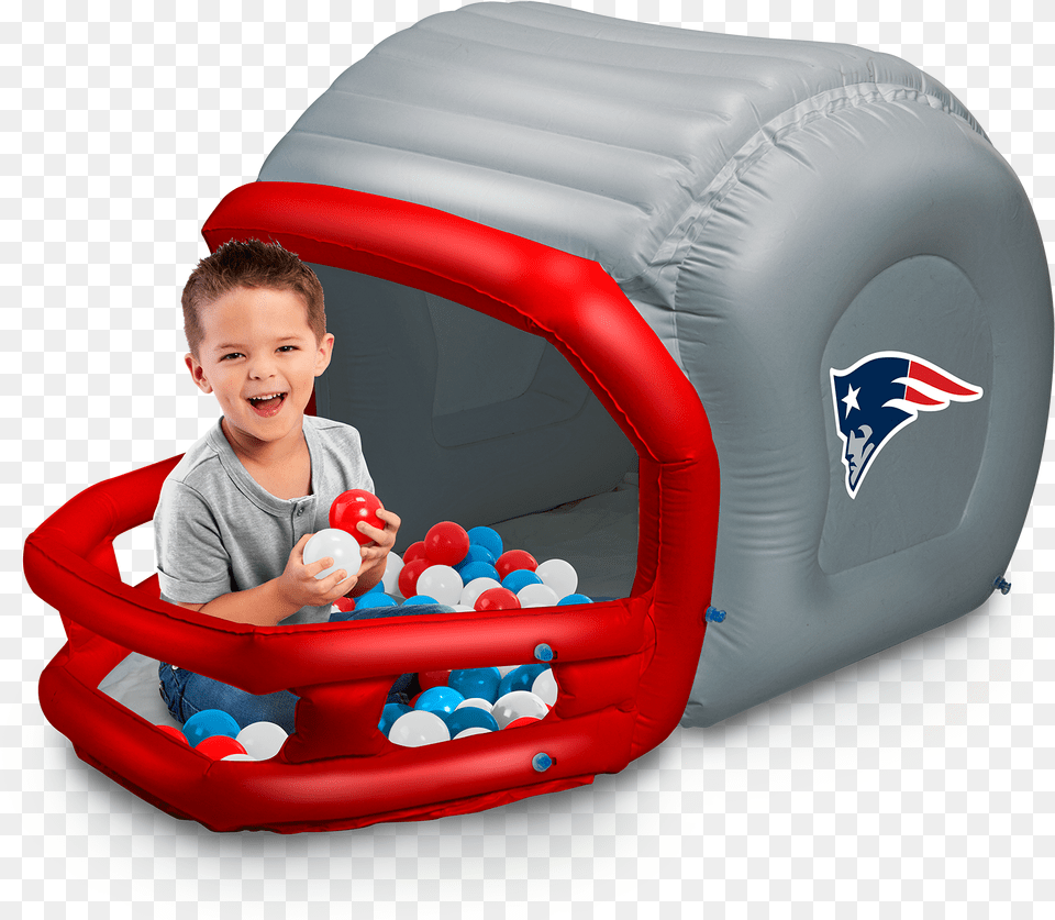 Nfl New England Patriots Inflatable Helmet Ballpit Playland Inflatable, Boy, Child, Male, Person Free Png