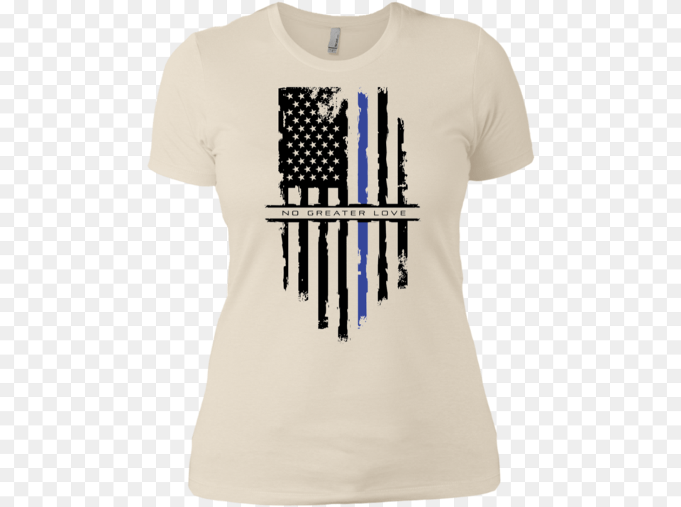 Ngl Tattered Blue Line Flag Ladies39 Boyfriend T Shirt T Shirt, Clothing, T-shirt Png