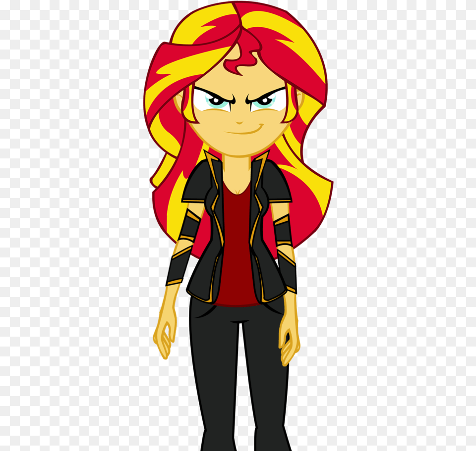 Ngrycritic Clothes Equestria Girls Evil Grin Female Sunset Shimmer, Book, Comics, Publication, Person Free Png