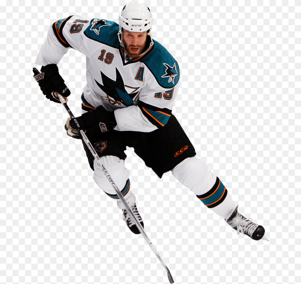 Nhl Clipart Joe Thornton San Jose Sharks Hockey Sport 24x18 Wall, Adult, Person, Man, Helmet Free Transparent Png