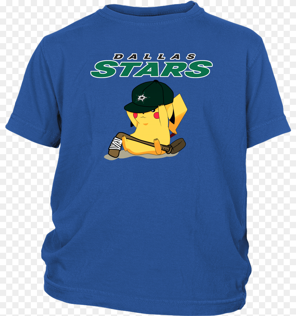 Nhl Dallas Stars Hockey Pikachu Shirts T Shirt District, Clothing, T-shirt, Baby, Person Free Transparent Png