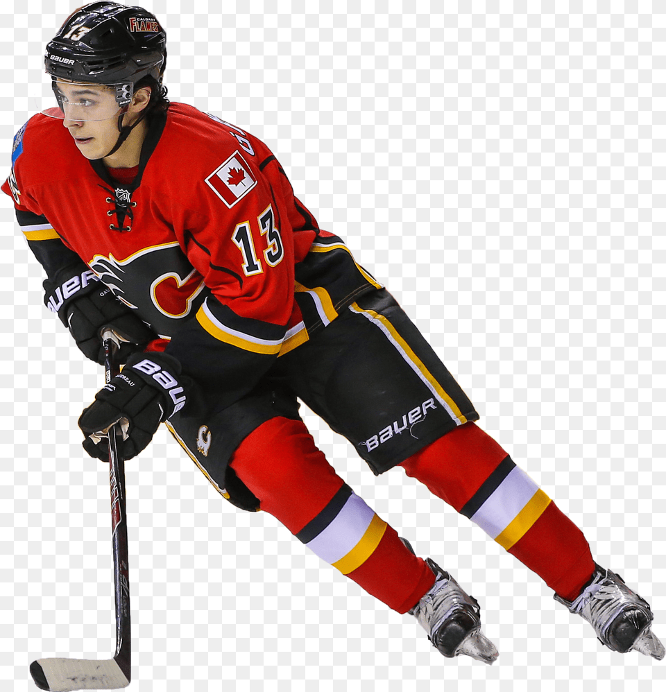Nhl Hockey Player Skating Download Johnny Gaudreau Iphone Case, Clothing, Glove, Helmet, Person Png