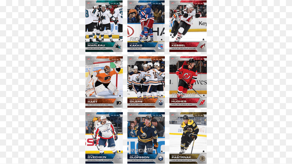 Nhl Topps Now 9 Sticker Pack College Ice Hockey, Adult, People, Man, Male Png