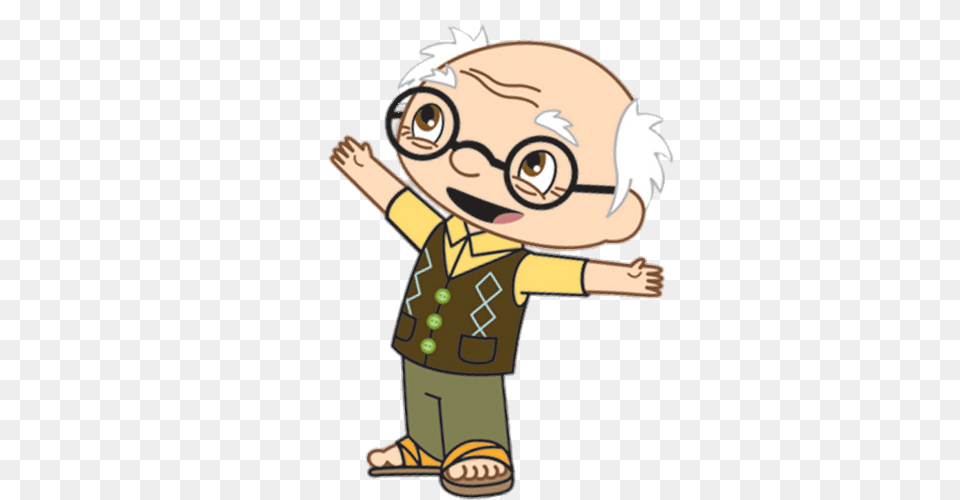 Ni Hao Kai Lan Yeye Arms Wide, Cartoon, Face, Head, Person Png