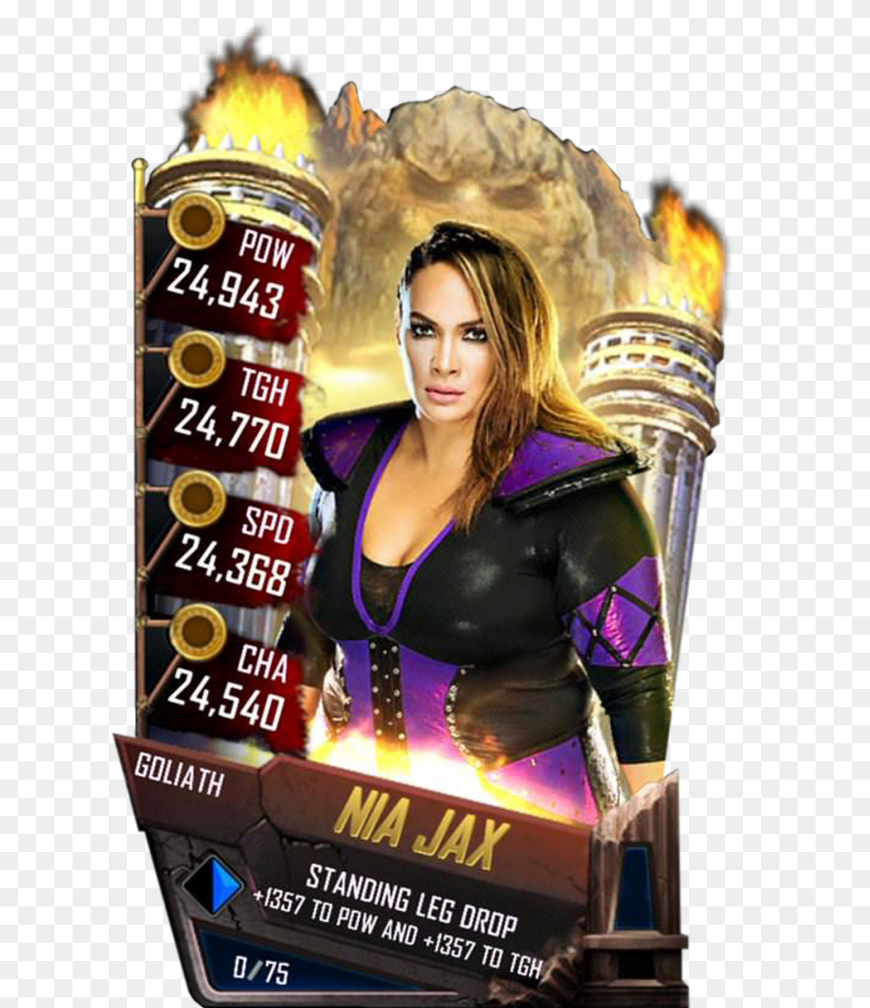 Niajax S4 20 Goliath Wwe Supercard Goliath Cards, Adult, Person, Female, Woman Free Png Download