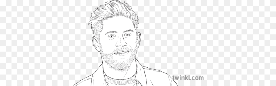 Niall Horan Roi Famous People Celebrity Niall Black And White, Adult, Art, Drawing, Male Free Png