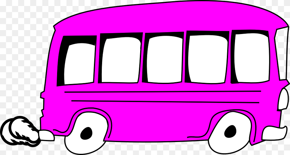Nibus Nibus Escolar Rosa Transporte Veculo Bus Clip Art, Minibus, Transportation, Van, Vehicle Png