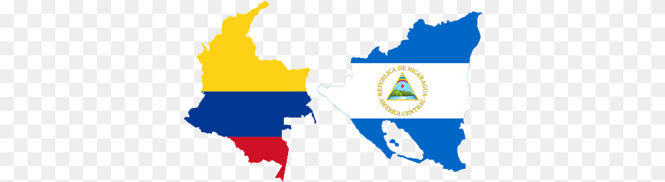 Nicaragua And Colombia Colombia Flag And Map, Chart, Plot, Triangle, Outdoors Free Png