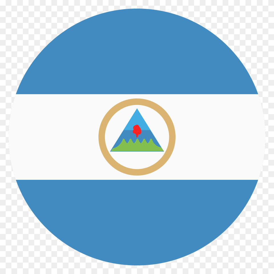 Nicaragua Flag Emoji Clipart, Triangle, Disk, Logo Free Png