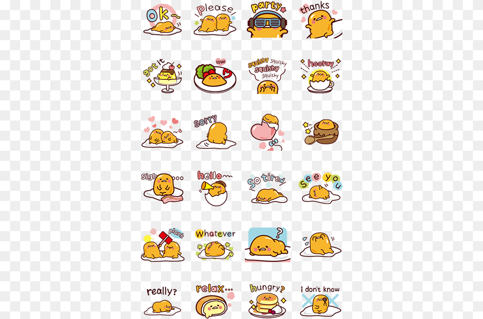 Nice And Over Easy Line Gudetama Stickers English, Baby, Person, Face, Head Png