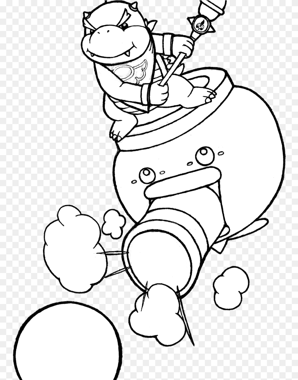 Nice Bowser Jr Coloring Pages Family Super Mario Character Bowser Jr, Baby, Person, Stencil, Art Free Png