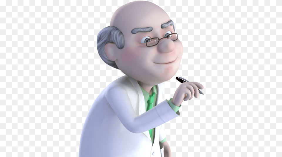 Nice Old Doctor Writing With Pen Cartoon Characters 3d, Clothing, Coat, Body Part, Finger Png