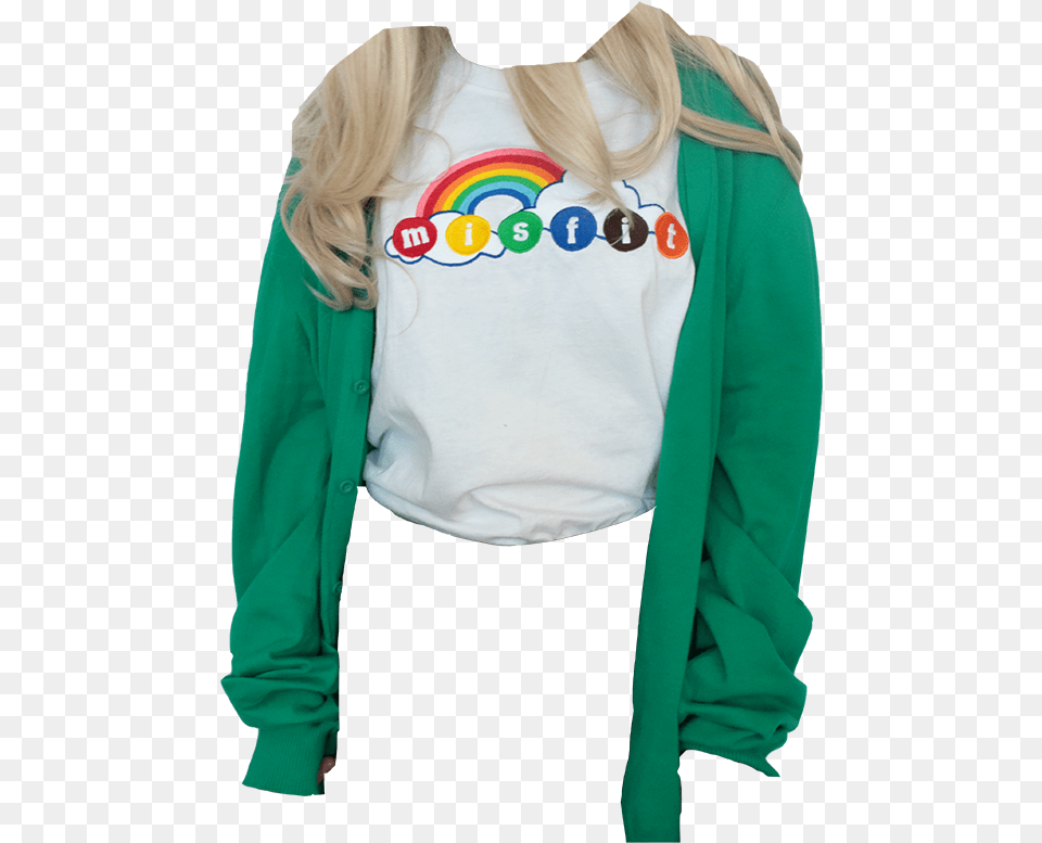 Niche Meme Misfit Rainboe Tshirt Overlay Timblr Rainbow Misfit, Long Sleeve, Clothing, Sweatshirt, Sweater Free Transparent Png