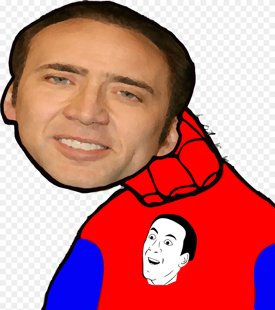 Nicholas Cage Head Image Clip Art Transparent Download Spooderman Profile, Clothing, Vest, Face, Portrait Png