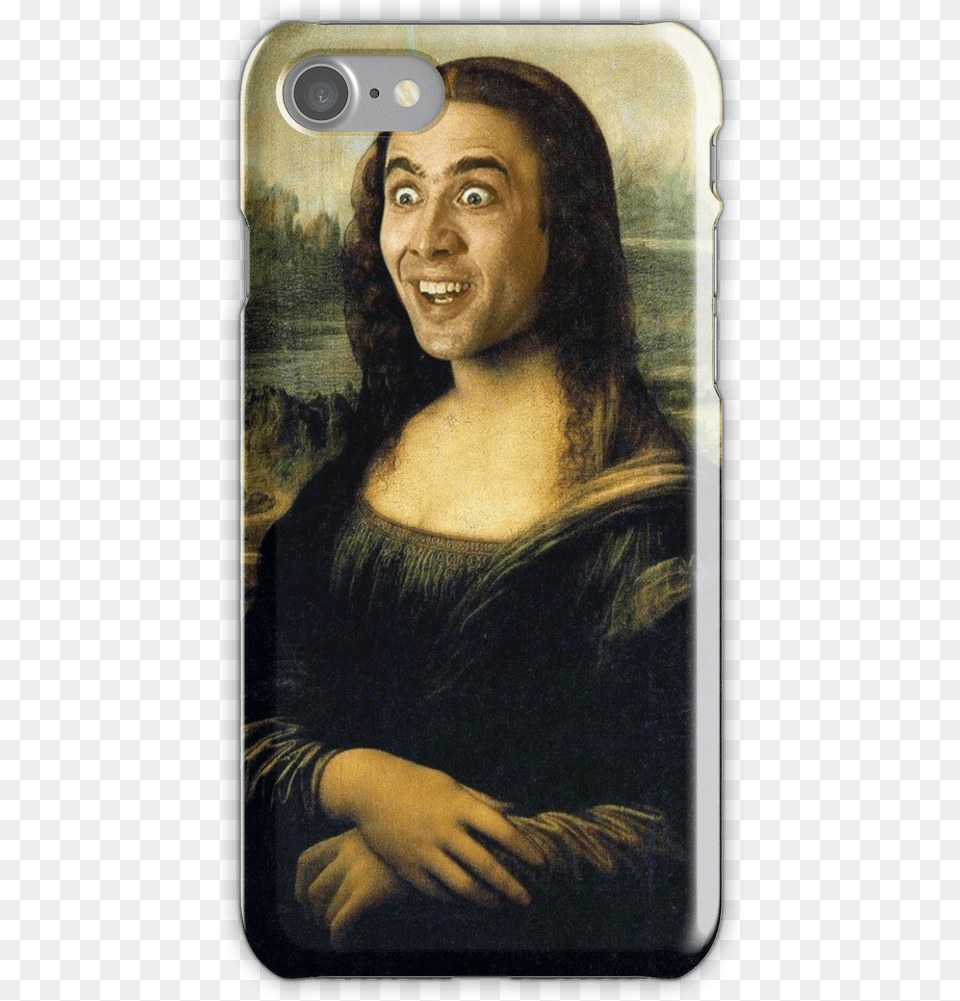 Nicholas Cage Mona Lisa Iphone 7 Snap Case Face Swap Nicholas Cage, Adult, Portrait, Photography, Person Free Png Download