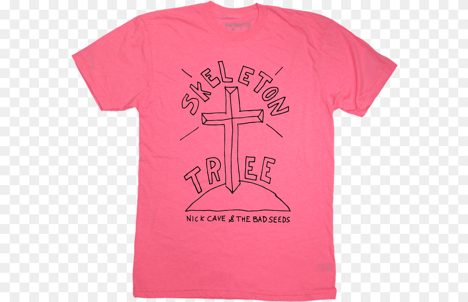 Nick Cave Pink Punk Rock Tour Shirt, Clothing, T-shirt, Cross, Symbol Free Png