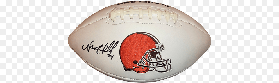 Nick Chubb Autographed Cleveland Browns Revolution Helmets, Ball, Rugby, Rugby Ball, Sport Free Png Download