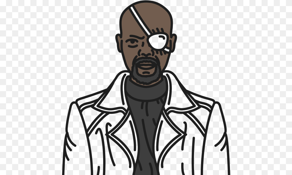 Nick Fury Marvel Universe Films Illustration, Person, Head, Photography, Face Png