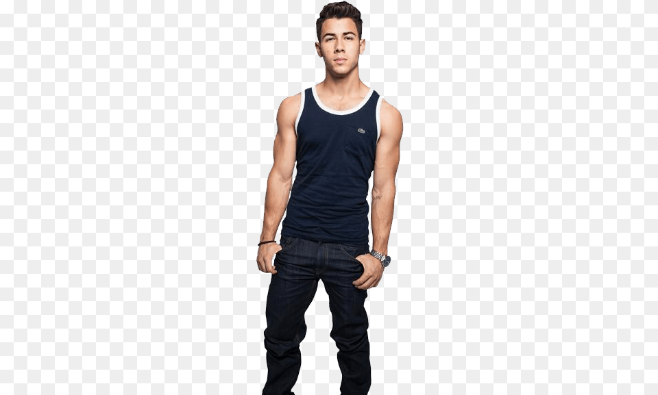 Nick Jonas Nick Jonas Full Body, Clothing, Undershirt, Vest, Pants Free Png