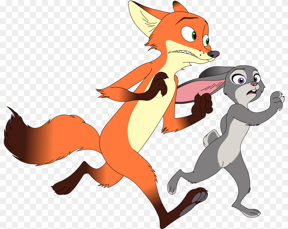 Nick Wilde And Judy Hopps Running Naked By Kol98 Question Nick And Judy Naked, Baby, Person, Face, Head Png