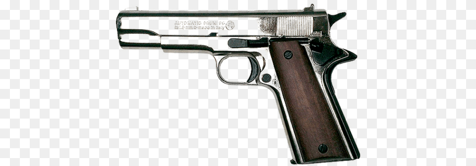 Nickel Blank Gun, Firearm, Handgun, Weapon Free Png