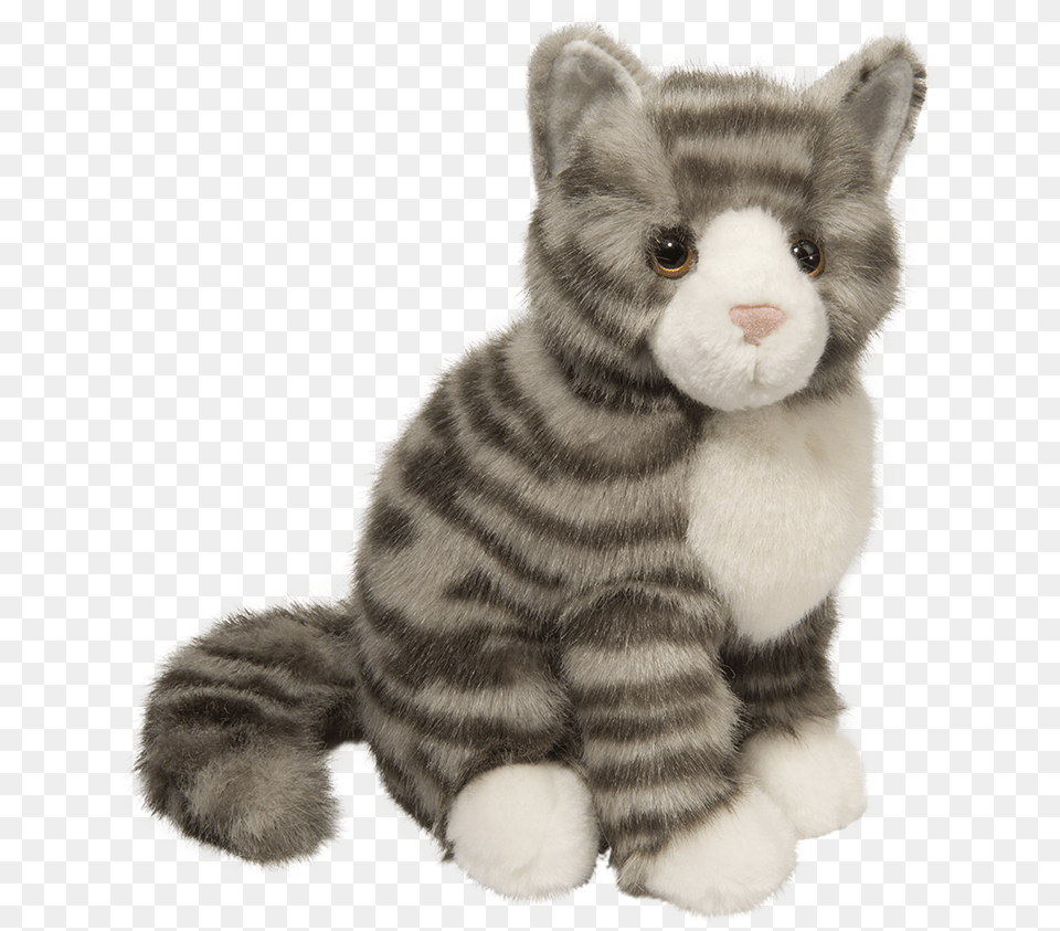 Nickel Grey Stripe Cat Douglas Nickel Gray Stripe Cat, Plush, Toy, Animal, Mammal Png Image