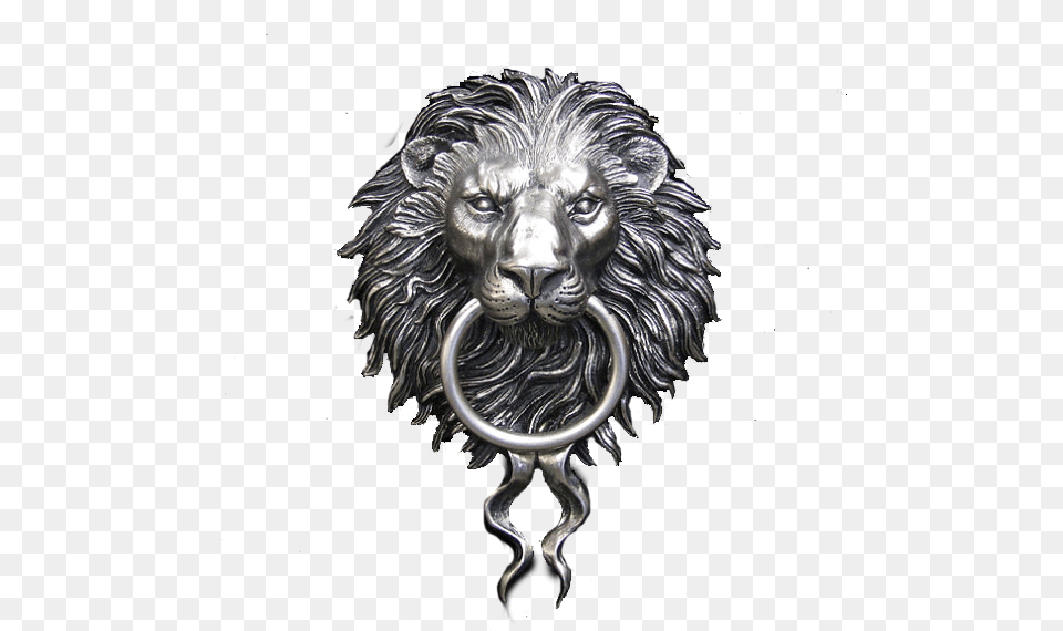 Nickel Plated Lion Head Lion Head Door Knocker Satin Nickel, Animal, Mammal, Wildlife, Art Png Image