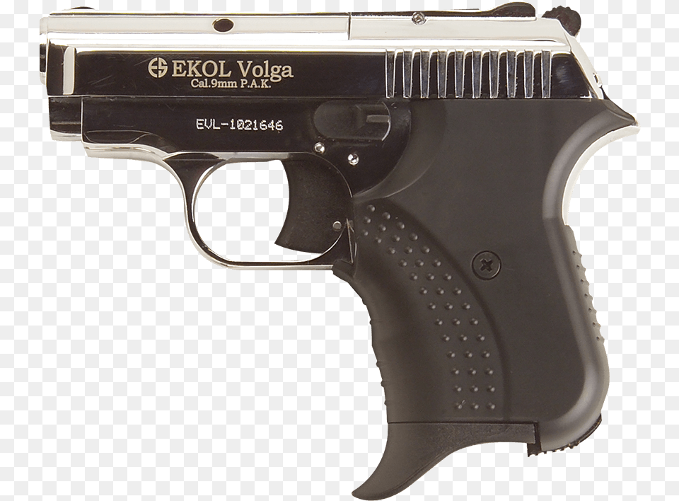 Nickel Volga Blank Firing Pistol Revolver, Firearm, Gun, Handgun, Weapon Free Png Download