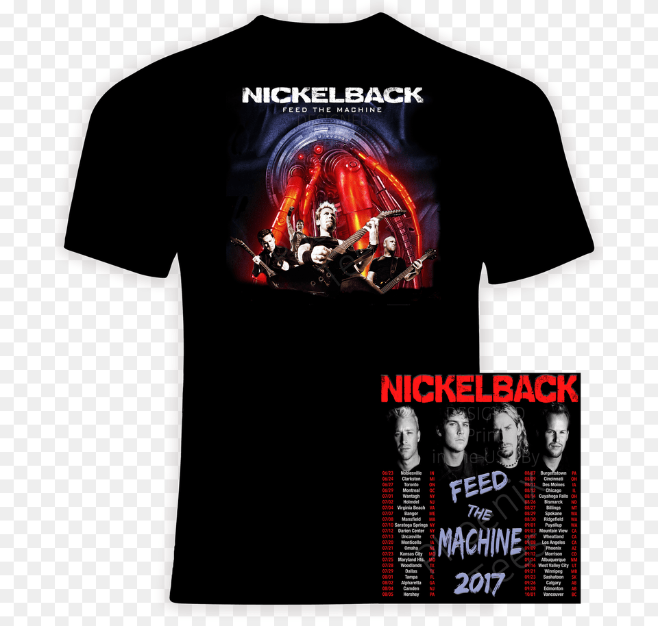 Nickelback Feed The Machine 2017 Concert Tour Tshirt Slayer Tour Shirt 2018, T-shirt, Advertisement, Clothing, Poster Free Png Download