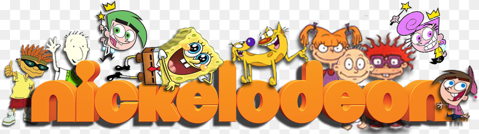 Nickelodeon Characters Rocket Power Doug Fairly Oddparents Nickelodeon Logo With Characters, Baby, Person, Book, Comics Free Transparent Png