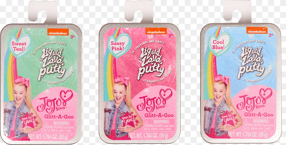 Nickelodeon Jojo Siwa Liquid Lava Putty Glitt A Goo Plastic Bottle Png Image