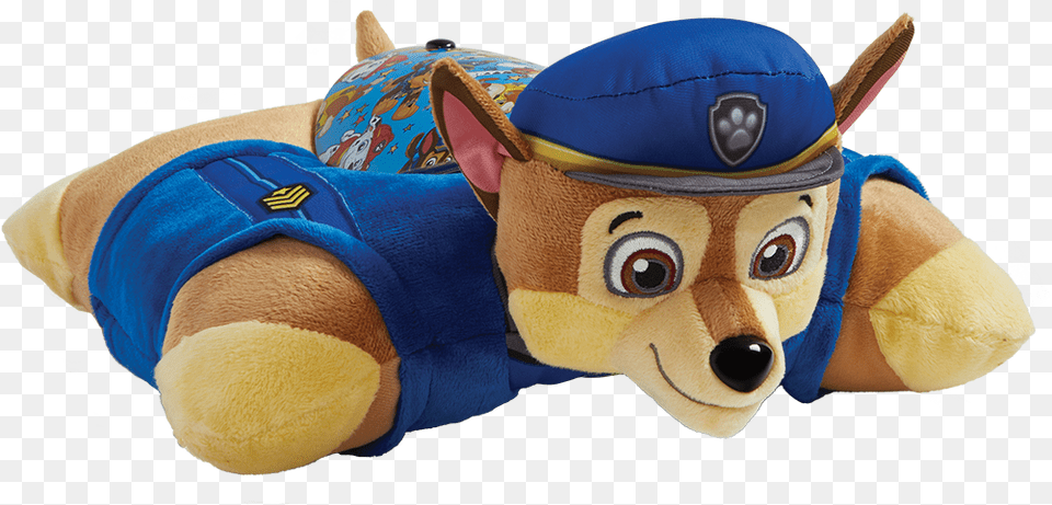 Nickelodeon Paw Patrol Chase Sleeptime Lite Unfolded Pillow Pets, Plush, Toy, Baby, Person Free Png