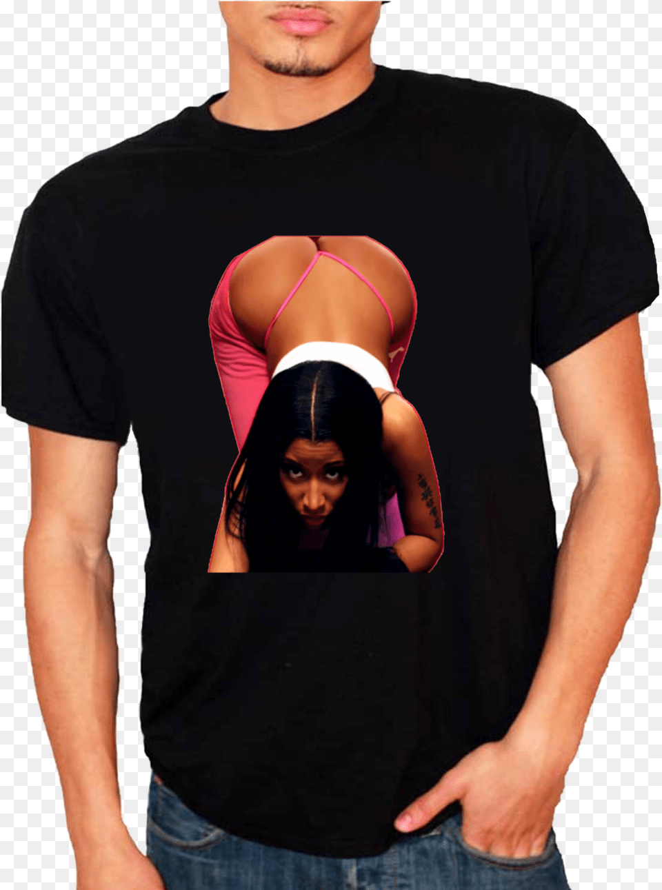 Nicki Minaj Anaconda Pink Print Men S T Shirt T Shirt, T-shirt, Clothing, Face, Head Free Png