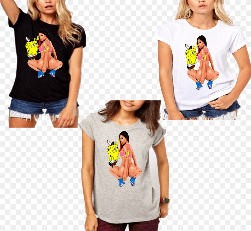 Nicki Minaj Anaconda Spoof Animated Animation Ladies I M Prada You Re Nada T Shirt, Clothing, T-shirt, Person, Adult Free Transparent Png