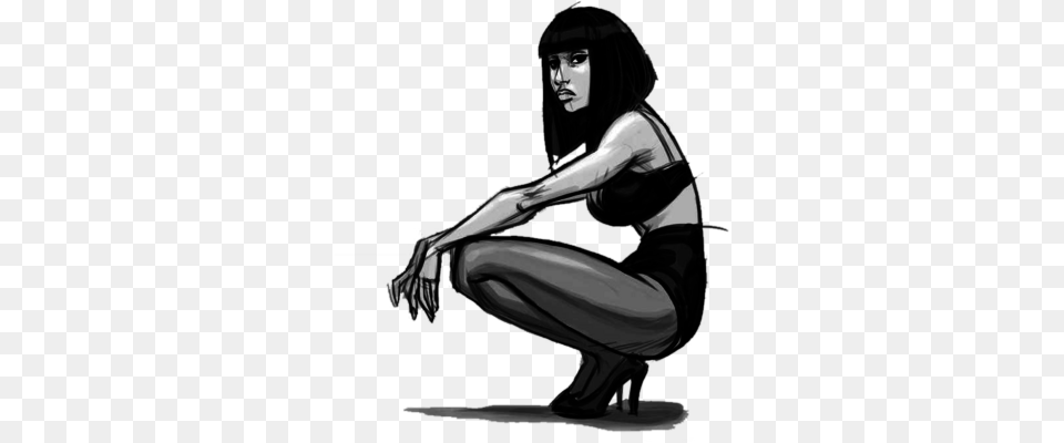 Nicki Minaj Drawing Black And White, Adult, Female, Person, Woman Free Png Download