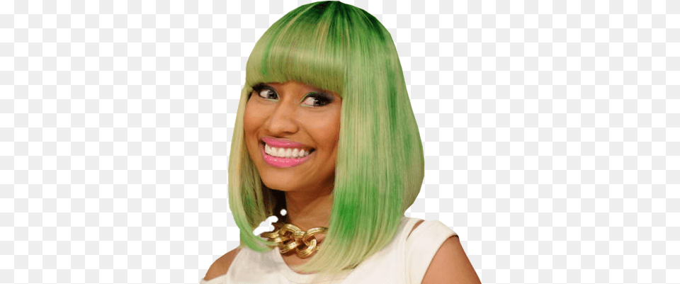 Nicki Minaj Hair Styles Green Eyes Blonde Long Bob Nicki Minaj Green Hair, Person, Woman, Adult, Female Png Image