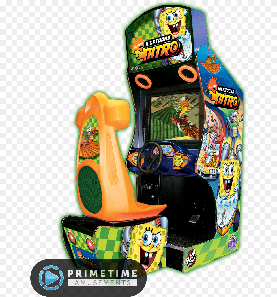 Nicktoons Nitro Racing Primetime Amusements Nickelodeon Racing Arcade Game, Arcade Game Machine, Machine, Wheel Free Png